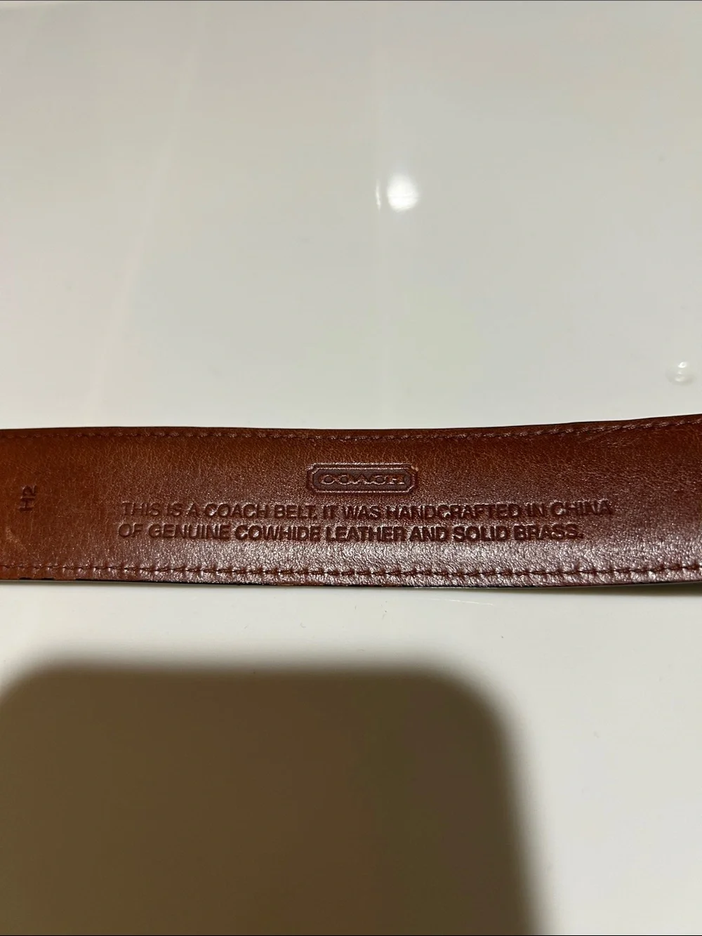 Coach Men's Dark Brown Leather Belt Classic Dress Style